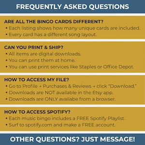 Indie Music Bingo Game | 100 Printable Cards + 75 Independent Songs & Spotify Playlist (Digital Download) image 19