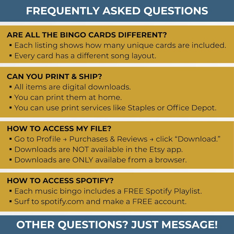 Indie Music Bingo Game | 100 Printable Cards + 75 Independent Songs & Spotify Playlist (Digital Download) image 19