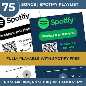 90s Music Bingo Game | 100 Printable Cards | 75 Songs & Spotify Playlist | Digital Products Download image 5