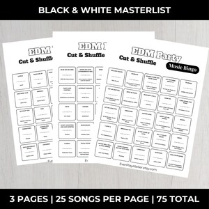 Electronic Dance MUSIC BINGO Party Game | 100 Printable Cards + 75 EDM Songs & Spotify Playlist afbeelding 14