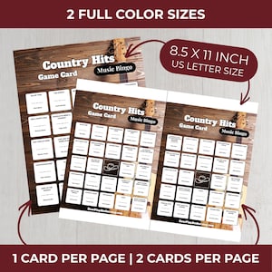 Country Music Bingo Game | 100 Cards • 75 Songs • Spotify Playlist (Digital Download) image 6