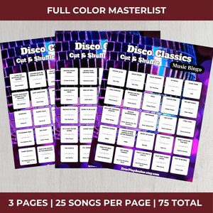 Disco MUSIC BINGO Party Game | 75 Songs & Spotify Playlist + 100 Printable Cards (Downloadable Product) image 13