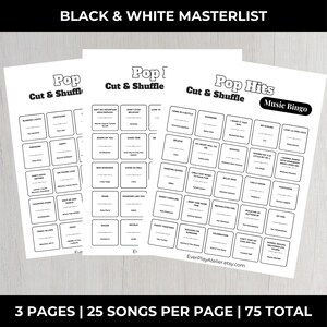 Pop Music Bingo Game | 100 Cards • 75 Songs • Spotify Playlist (Instant Download) image 14