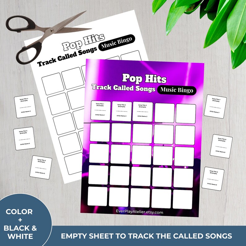 Pop Music Bingo Game | 100 Cards • 75 Songs • Spotify Playlist (Instant Download) image 15