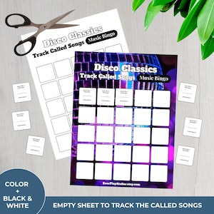 Disco MUSIC BINGO Party Game | 75 Songs & Spotify Playlist + 100 Printable Cards (Downloadable Product) image 15