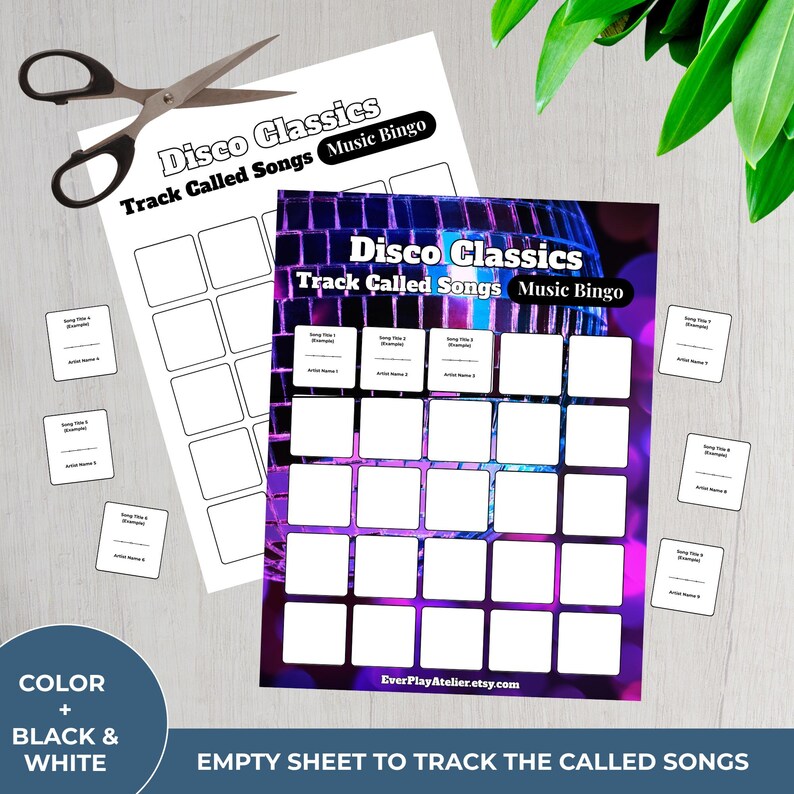 Disco MUSIC BINGO Party Game | 75 Songs & Spotify Playlist + 100 Printable Cards (Downloadable Product) image 15