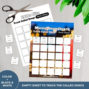 MOVIES SOUNDTRACK Music Bingo Game • 100 Printable Cards • 75 Songs • Spotify Playlist (Digital Download) bild 15