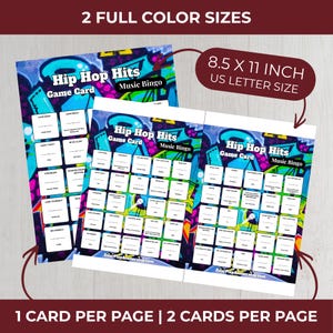 Hip Hop Music Bingo Game | 100 Cards • 75 Songs • Spotify Playlist (Instant Download) image 6