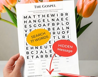 Gospel Word Search Game • Discover the Hidden Message • Forward & Backward(!) Reading Directions • Printable Puzzle
