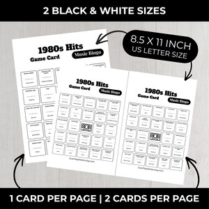 80s Music Bingo Game | 100 Printable Cards | 75 Songs & Spotify Playlist | Digital Products Download imagen 7