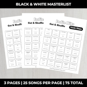 Indie Music Bingo Game | 100 Printable Cards + 75 Independent Songs & Spotify Playlist (Digital Download) image 14