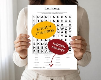 LACROSSE Word Search • Discover Hidden Message • Forward & Backward(!) Reading • Trivia Game • Printable Puzzle (Download)