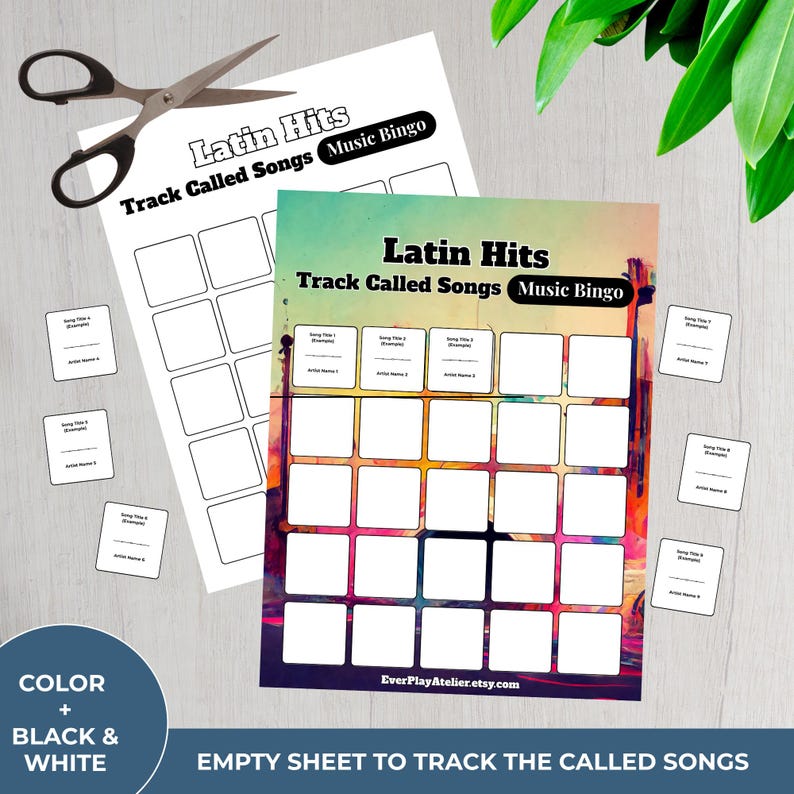 Latin Music Bingo Game | 100 Cards | 75 Songs | Spotify Playlist | Printable PDF | Instant Download Bild 15