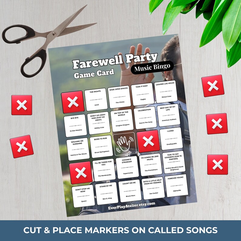 Farewell Party MUSIC BINGO | 100 Printable Game Cards • 75 Songs • Spotify Playlist (Digital Product) image 10