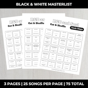 R&B + Soul • MUSIC BINGO Game • 100 Printable Cards • 75 Songs • Spotify Playlist (Digital Download) image 14