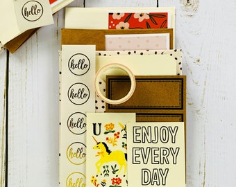 Snail Mail Set - Pen Pal Kit - Stationery Sets - Happy Mail - Inspirational Kit