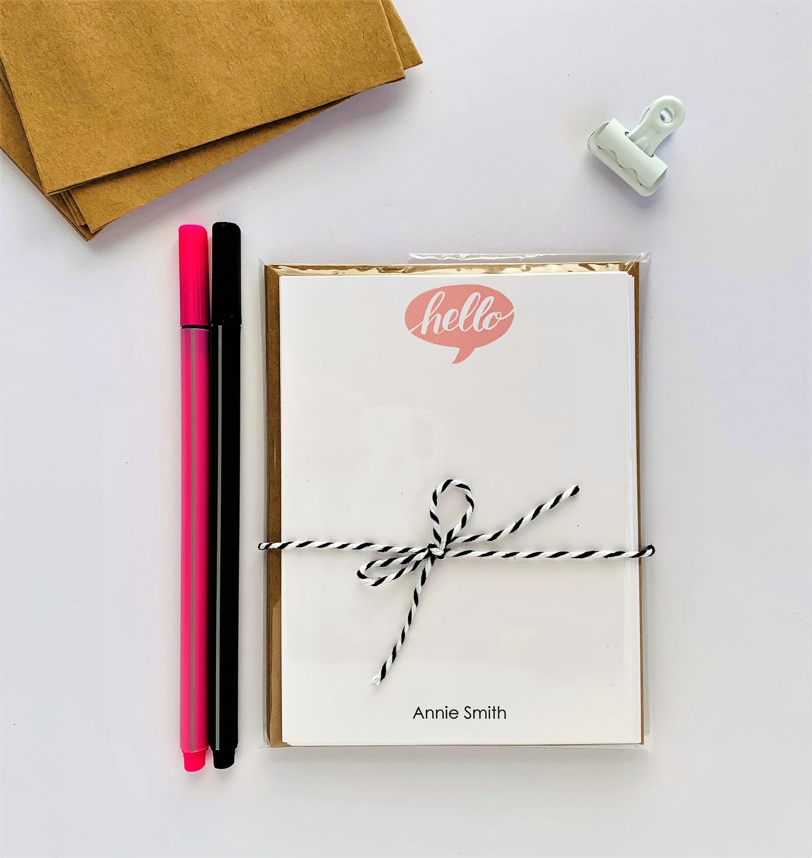 Flat Cards Stationery Personalized Stationery Set of 8 Etsy