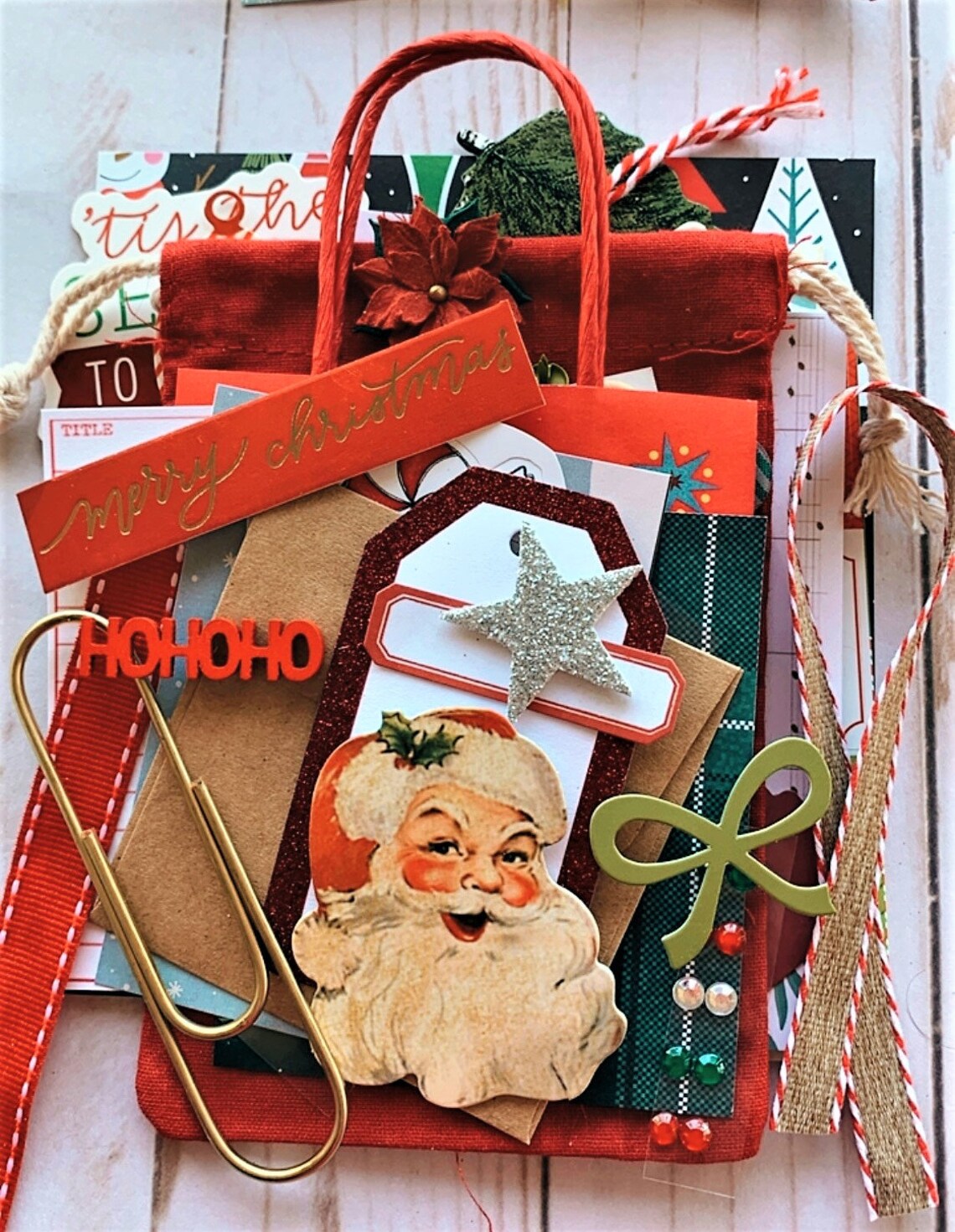 Christmas Scrapbook Mystery Bag Paper Ephemera Inspiration Etsy