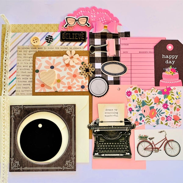 One of a Kind Kit - Journal Kit - Scrapbook Kit - Snail Mail Kit - 25 PCS - Scrapbook Journal Set