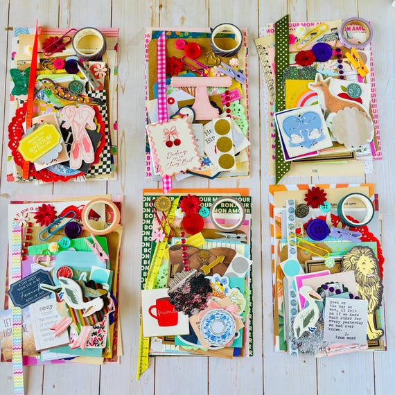 Journal Mystery Bag 40 PCS – Creative Journal Kit, Scrapbook Embellishments