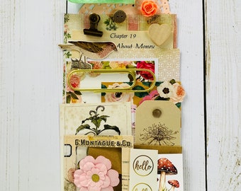 One of a kind Scrapbooking Set - Junk Journal Kit - Scrapbook kit - Journal Supplies