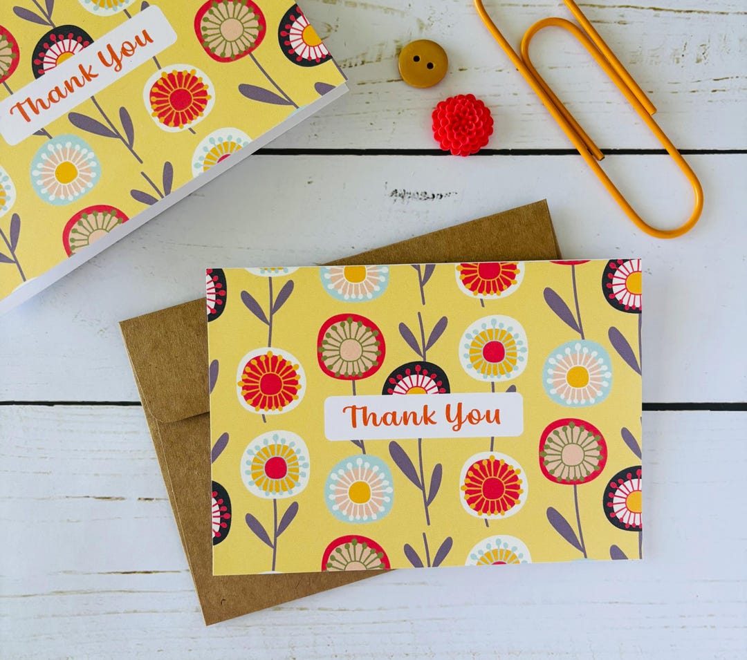 Set of 10 Note Cards With Envelopes - Thank You Cards - Handmade ...
