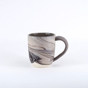 Large Marbled Pottery Mug. Unique Coffee Mug. Handmade Ceramic Mug. Slipcast Pottery. Modern Kitchen. Gift Idea.Housewarming