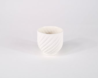 Swirling Luminary in Translucent Porcelain. Handmade Ceramic Candle Holder. Modern Home Decor.