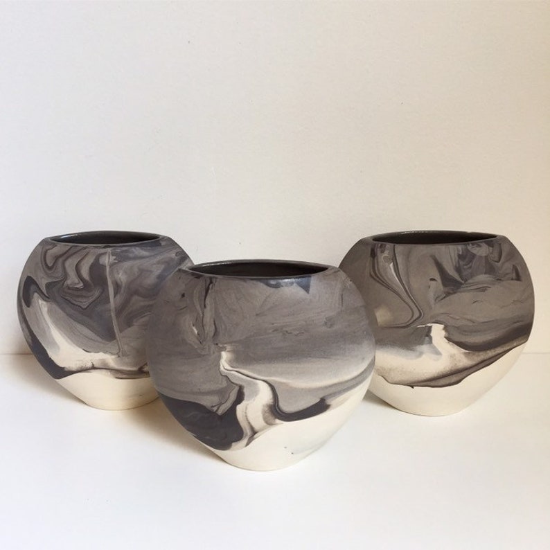 Mini Bud Vase Handmade Pottery Vase Modern Minimal Black Etsy