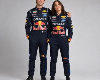 Bijpassende racepakken voor koppels, gepersonaliseerde motorsport jumpsuits, kartoutfits met naam en nummer op maat voor mannen en vrouwen