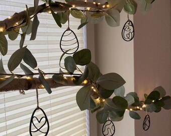 3D printing file 3MF STL - Easter decoration eggs - Set of five hangers with different patterns - Window decoration, branch decoration - digital download