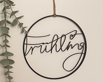 Spring decoration hanger, black - hanger with the word "Spring" - window decoration, door decoration, modern & minimalist