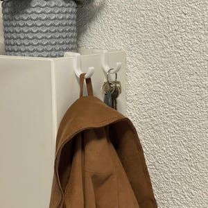 TRONES Organizer Side Hooks 3D Print File suitable for IKEA TRONES shoe cabinet, e.g. for dog leash, cables, jacket, keys - 3mf stl