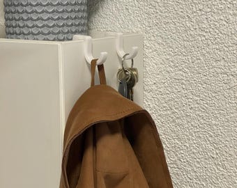 3D print file for side hooks for hallway organization, organizer suitable as an accessory for IKEA TRONES shoe cabinet. Template for e.g. dog leash STL 3MF.