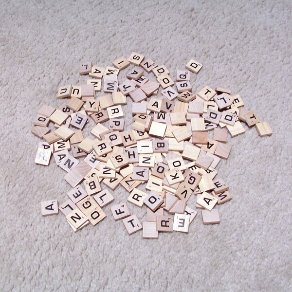 Individual Scrabble Letter Tiles, BOLD Black Letters