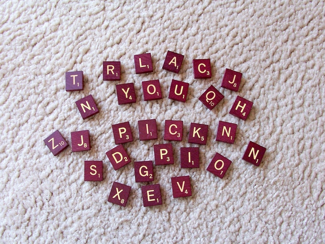 Individual Red/burgundy Scrabble Letter Tiles, Authentic Scrabble Tiles