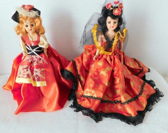 Dolls of Many Lands - Spanish Senorita and Swiss Miss - Kraft Promo Dolls