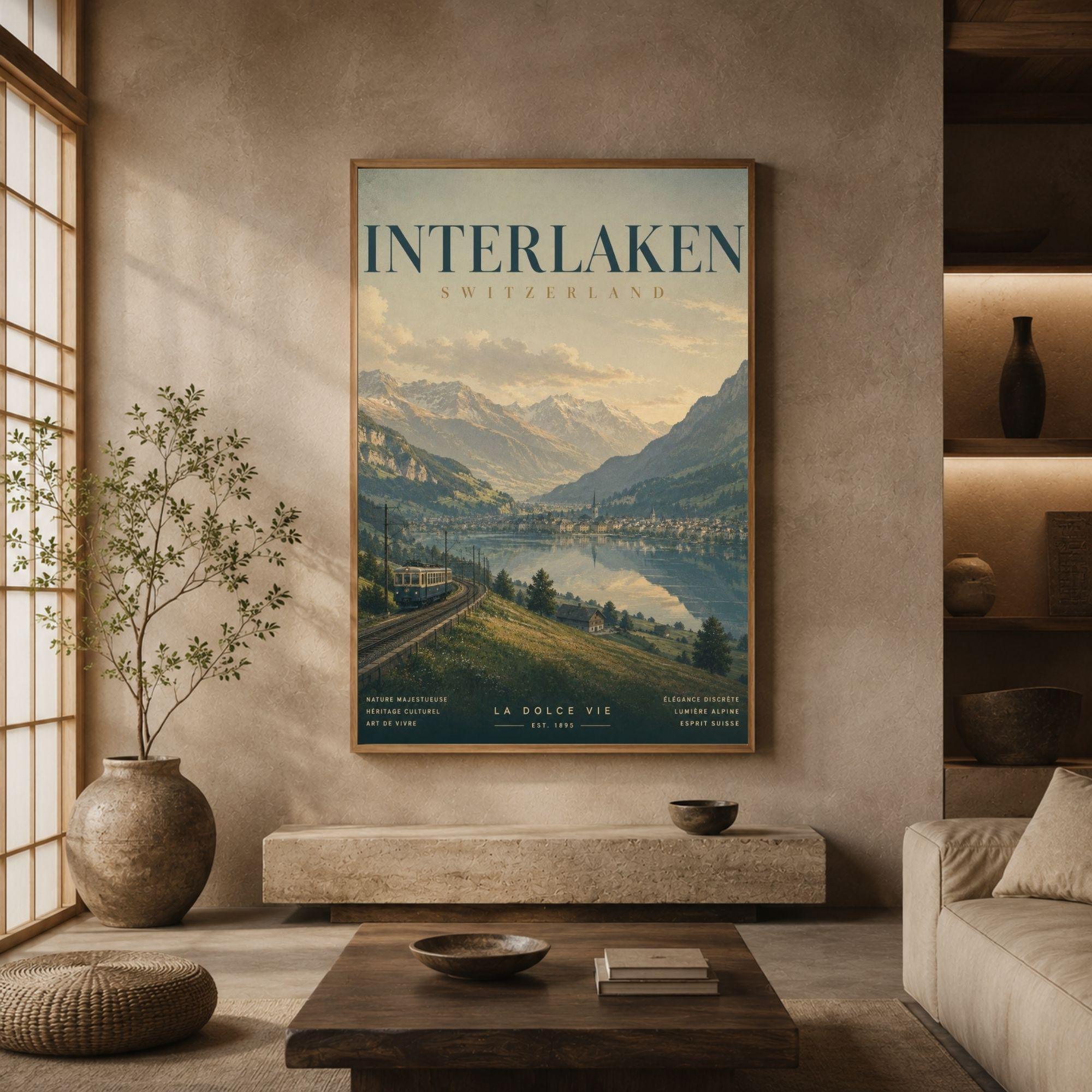 Vintage Switzerland Travel Posters, Zermatt Lucerne Zurich Alpine