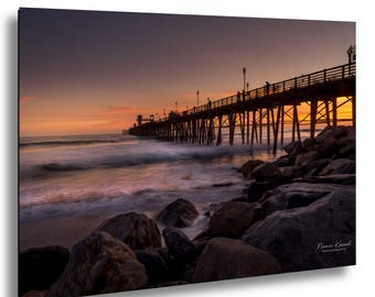 Oceanside Pier Sunset Photography | California Beach Wall Art | Pacific Ocean Coastline Print | Coastal Travel Photo