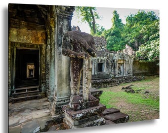 Photographie de temple au Cambodge | Art mural d'Angkor Ruines en pierre antiques | Impression photo de voyage en Asie du Sud-Est | Architecture historique
