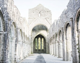 Irlanda Foto stampabile, Instant Digital Download, Fine Art Photography, Abbey Cloister Ruins, Wall Art to Print, Chiesa, Arches, Viaggi