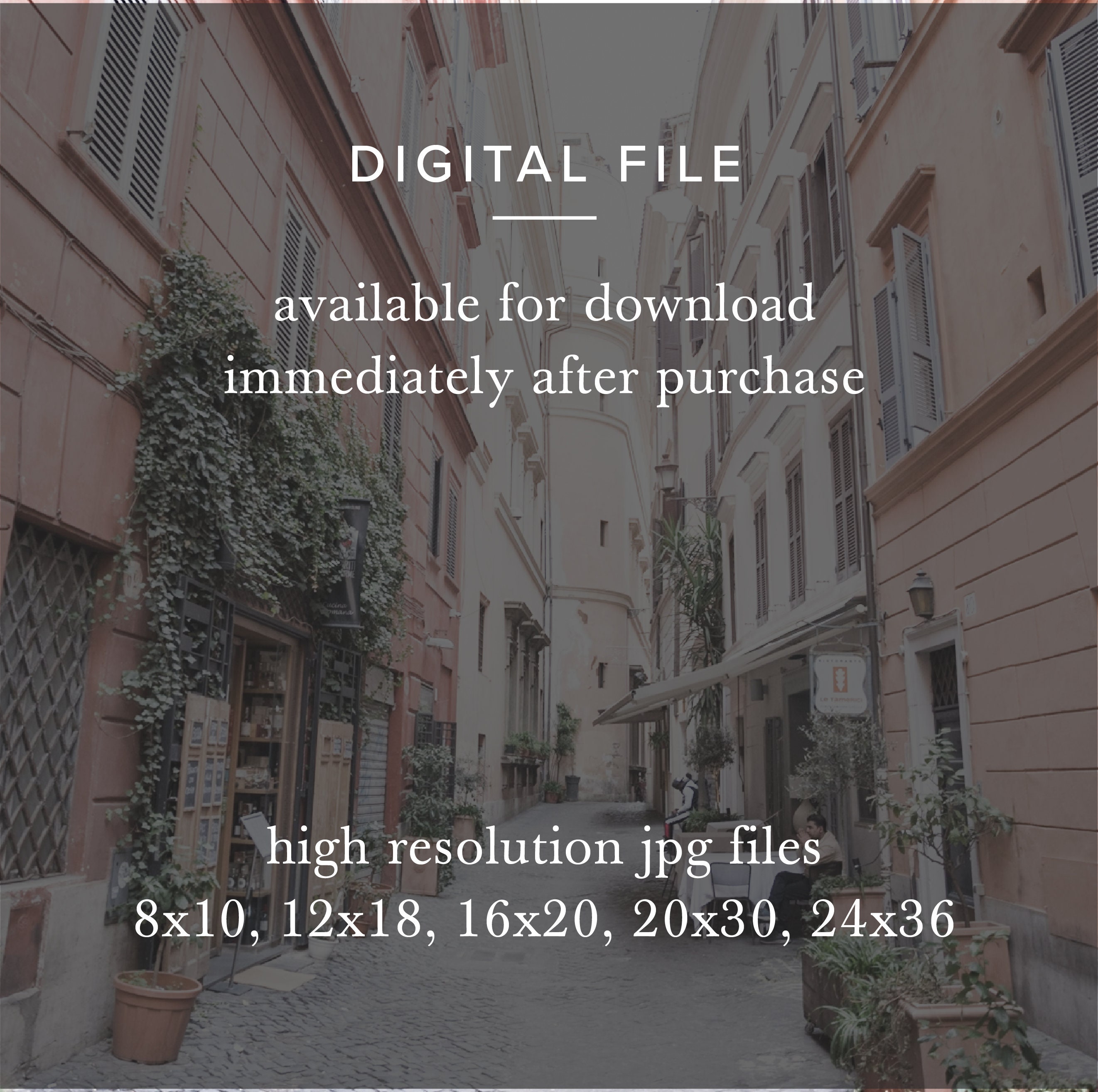 Streets of Rome Photo Printable, Instant Digital Download, Fine Art ...