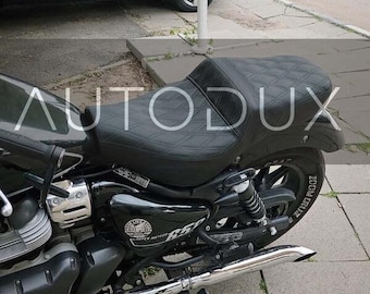 Autodux Sitz Für Royal Enfield Super Meteor 650 Touring Sitz Schwarz Grün