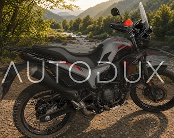Sella Autodux ergonomica a doppio livello per moto Hero Xpulse 210 Adventure, colore grigio e nero.