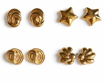 Boucles d’oreilles clip dorées