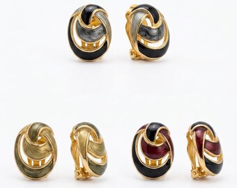 Boucles d’oreilles clip bicolore