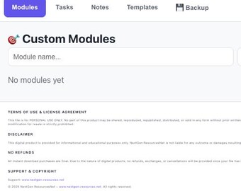 Customizable Modular Planner System | Project Organizer | Template Creator