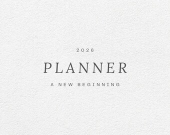 2026 Planner Printable | Classic Minimalist Annual Planner PDF | Digital Calendar Organizer | Year at a Glance