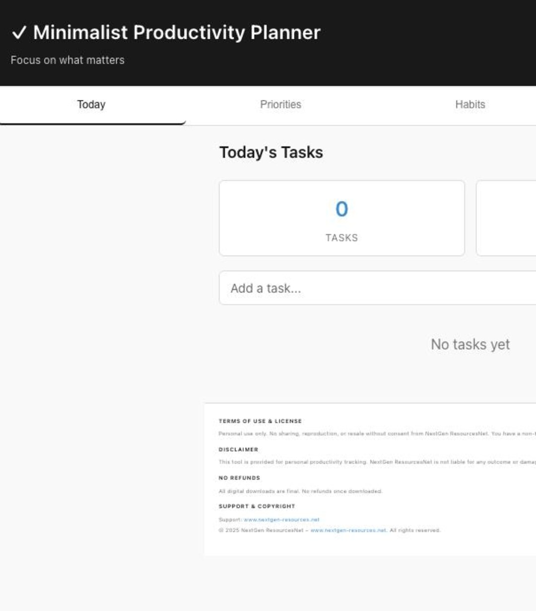 Minimalist Productivity Planner || Simple Task Manager || Clean Design ...