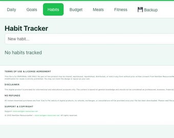 Life Management Planner | Daily Tasks | Goals | Budgets | Meal & Fitness Tracker | Digital Download